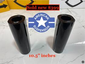 46601 American Suspension Raked Harley Touring 10.5 Inch Inches Extended Fork Cans Cow Bell