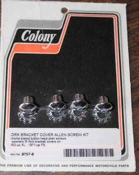 8757-8 Colony Fork Bracket Cover Allen Screw Kit Chrome 52-up Xl And 71-up Fx - X1