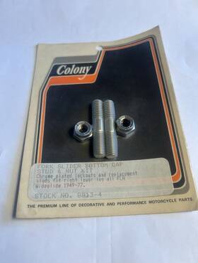 45840-48 Colony 8813-4 Harley Davidson Fork Slider Bottom Cap Stud And Nut Kit 49-77 Flh