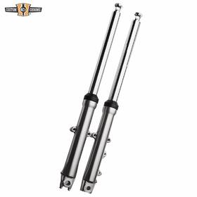 09260 Custom Chrome Fork Tube And Sliders -2 Inch Single Disc 41mm Fit For Harley Softail Dyna Fxwg 84-99
