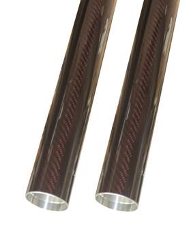 716107 Custom Cycle Engineering Harley Davidson Fork Tubes 49mm 24-7/8 Inch Deep Red Carbon Fiber 2 Over Stock