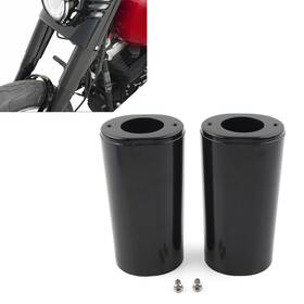 Dictorcoltd 550748598722 1 Pair Motorcycle Black Fork Slider Covers Cowbell For Harley Touring Fl 84-13