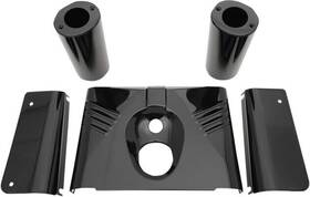 174048 Drag Specialties 5-piece Ribbed Fork Tins Gloss Black Harley Davidson