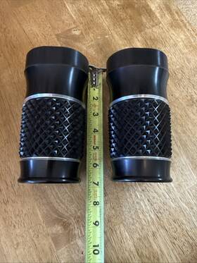 P332732 Eddie Trotta Black Cross Cut Fork Slider Covers Harley Touring