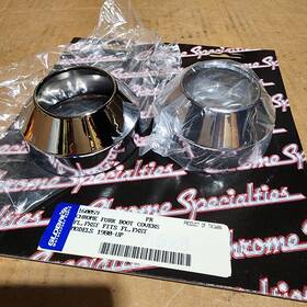 160059 Global Metal Chrome Harley Softail Fxst Fl 1980-1999 Dyna Fork Boot Caps Covers