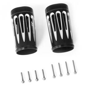 S2-sm-123-bk-01 Happy-motor Billet Upper Fork Slider Boot Covers For Harley Touring Street Glide 1987-2024