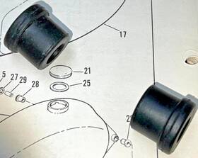 61138-61p Harley Ariete Aermacchi Outer Gas Tank Rubber Bushings 1961-1966 Sprint C H