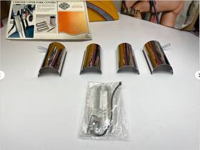 24-0227 Harley-davidson 23837 Oem 94-13 Genuine Touring Chrome Upper Fork Can Cow Bell Covers