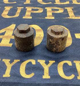 2569-15 Harley-davidson Oem Pair Springer Fork Cap Nuts Jd Jdh Model J Singles 1915 - 29