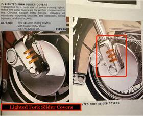 28503 Harley-davidson 00-13 Heritage Touring Chrome Front Lighted Fork Lower Legs Slider Covers