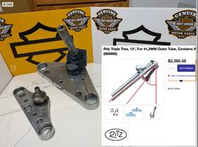88-9698 Harley-davidson Ritz 13 Degree Rake Triple Trees 41mm Softail 86-05 Panhead 49-65 Fl Fx Shovel