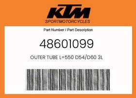 Ktm 48601099 Genuine Outer Tube L 550 D54/d60 3l -