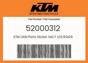Ktm 52000312 Genuine Sticker Xact Lds 80x29 -