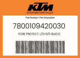 Ktm 7800109420030 Genuine Fork Protect. L/s R/s Black -
