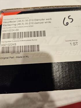 93010224s Ktm Oem 65sx Rear Shock Spring Rider Weight 77-87 Lbs 35 N/mm