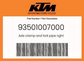 Ktm 93501007000 Genuine Axle Clamp And Fork Pipe Right -