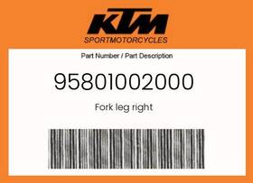 Ktm 95801002000 Genuine Fork Leg Right -