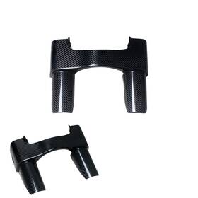 704084 Powerjames Black Carbon Fiber Upper Front Fork Silder Tube Trim Cover Fits 2014-25 Touring