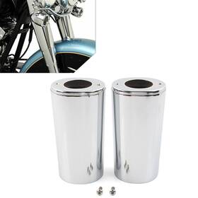 Successsss 550749192776 6.5 Inch Fork Slider Covers Cowbell Fit For Harley Touring Fl 1984-2013 Chrome Pair