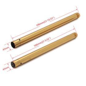 Ift-0013-gol-fb-0516 Tarazon Pair 43mm Chrome Gold Inverted Fork Tube For Harley Muscle Vrscf V-rod 2009-2017