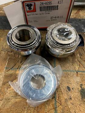 24-0295 V-twin Manufacturing Raked Fork Neck Cup Kit 3 Degree Rake Harley Softail Chopper Shovelhead Rigid Ha
