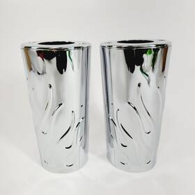24-0386 V-twin Manufacturing Chrome Flames Front Fork Covers Cans Harley Davidson 2000-2013 Touring