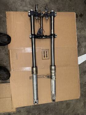 1t2-23101-01-00 Yamaha 76 77 78 79 Tt-500 Xt-500 Front Forks And Triple Clamps 1t2-23101-01
