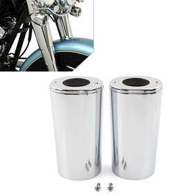Zdl-kabusikikaisya1989usa 612077375662 6.5 Inch Fork Slider Covers Cowbell Chrome Pair For Harley Touring Fl 1984-2013