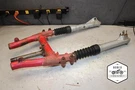 1985 Kawasaki KLT110 Front End Forks 3941.UW. Fixed Price $100.00.