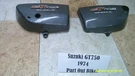 Suzuki Triple Water Buffalo GT750K 1974-77 Set Left & Right Side Covers Emblem. Fixed Price $100.00.