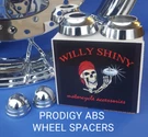 Harley Prodigy Chrome Abs Spacers Matching Axle Caps. Fixed Price $149.00.