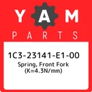 1C3-23141-E1-00 Yamaha Spring, Front Fork (K=4.3N/MM) 1C323141E100, New Genuine. Fixed Price $171.04.