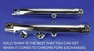 Harley 1991-1999 Dyna Wide Glide Fork Legs Chrome Exchange. Fixed Price $345.00.