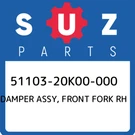 51103-20K00-000 Suzuki Damper Assy, Front Fork Rh 5110320K00000, New Genuine Oem. Fixed Price $1184.60.
