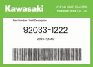 Kawasaki Genuine Ring-snap 92033-1222. Fixed Price $7.94.