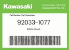 Kawasaki Genuine Ring-snap 92033-1077. Fixed Price $6.08.