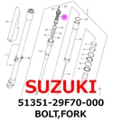 New Suzuki Genuine DR-Z400SM Bolt,fork 51351-29F70-000. Fixed Price $255.99.