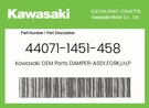 Kawasaki Genuine Damper-assy,fork,lh,p.silver 44071-1451-458. Fixed Price $463.63.