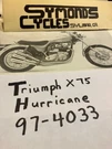 Hurricane X 75 Triumph 97-4033 Fork Leg Lower, L/h. Fixed Price $98.98.
