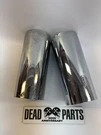 Harley Chrome Front Fork Slider Covers Cans Cowbells Flht Flhr Flhx. Fixed Price $50.00.