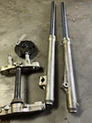 1981 Suzuki RM125 Forks Triple Clamp Backing Plate Bundle Vmx. Fixed Price $129.00.