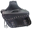 Throw Over Studded Black Leather Saddlebags For Harley 07301. Fixed Price $161.85.