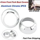 41MM Chrome Front Fork Boot Cap Covers Custom Harley Softail Fxwg Fxdwg Fxst. Fixed Price $12.58.