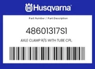 Husqvarna Genuine Axle Clamp R/s With Tube Cpl. - 48601317S1. Fixed Price $555.48.