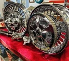 Chrome Harley 28 Spoke Ultra Knuckle Wheels Brembo Caliper Rotors 09-21. Fixed Price $2209.99.