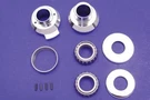 Raked Fork Neck Cup Kit Chrome Shovelhead Softail Chopper 3 Degree Bearings Twin. Fixed Price $64.95.