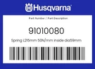 Husqvarna Genuine Spring L215MM 50N/MM Inside DIA59MM - 91010080. Fixed Price $130.89.