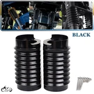 Black Retro Upper Fork Boots Slider Cover Cow Bells Harley Touring 2014-2023. Fixed Price $74.32.