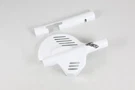 Ufo White Front Fork Protectors Disk Guards Honda CR125 85-89, CR250/500 85-88. Fixed Price $44.95.