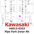 New Kawasaki Genuine 2019-2020 KX450 Pipe Fork Inner Rh 44013-0332. Fixed Price $359.99.